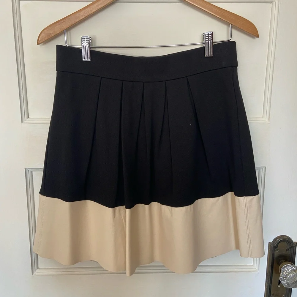 PJK A-Line Skirt with Leather Trim - Picture 1 of 3